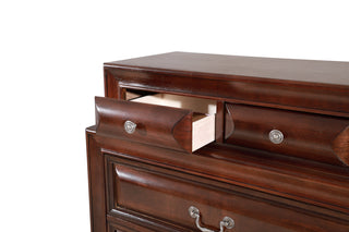 Sunvega Cappuccino Nightstand with Curved Drawer Fronts and Real Wood Veneers