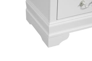 Sunvega Elegant White Traditional Nightstand with Two Drawers for Ample Storage