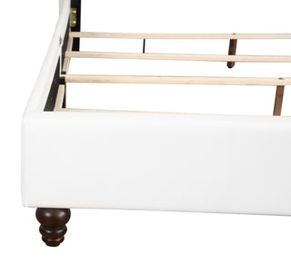 Sunvega White Upholstered Full Bed with Transitional Design for Bedroom