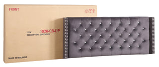 Sunvega Gray Full Upholstered Bed with Durable Construction and Cozy Headboard