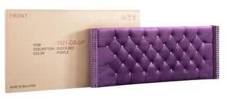 Sunvega Vibrant Purple Upholstered Full Bed with Transitional Design and Sturdy Frame