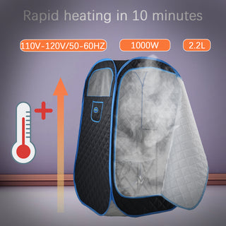 Sunvega Portable Folding Full Size Steam Sauna with 2.2L Generator and Chair