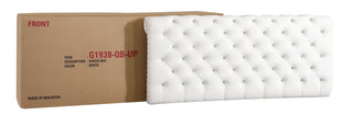 Sunvega Elegant White Transitional Queen Bed with Sleek Finish and Spacious Dimensions