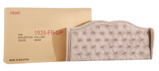 Sunvega Elegant Transitional Full Upholstered Bed with Plush Beige Hue