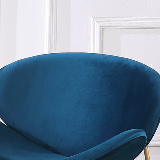 Sunvega Velvet Upholstered Padded Bucket Seat Dining Chair with Metal Legs