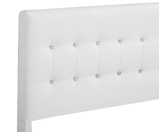 Sunvega Elegant Transitional Queen Bed in White with Chic Finish and Sturdy Build