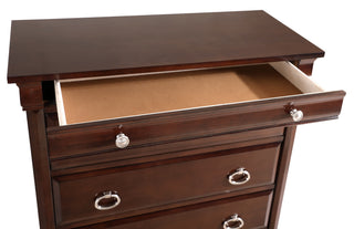 Sunvega Classic Traditional Nightstand in Rich Cappuccino Wood Veneer with Felt Lined Drawers