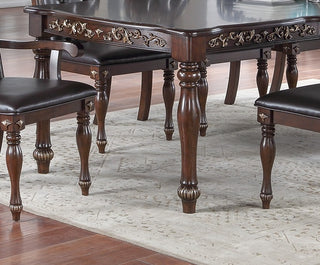 Sunvega Antique Design Silver Grey Finish Rubberwood Formal Dining Table