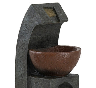 Sunvega Black and White Water Fountain with Vase Design Light and Pump