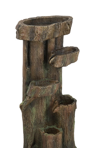 Sunvega Decorative Brown Water Fountain with Otter Design Light and Pump