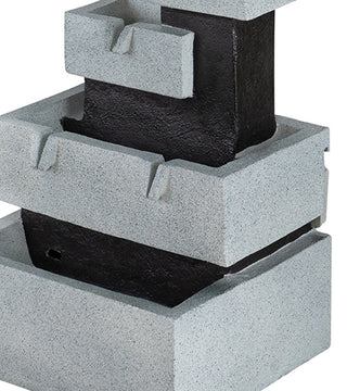 Sunvega Black and White Water Fountain with Vase Design Light and Pump