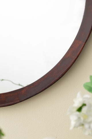 Sunvega Solid Mango Wood Frame Wall Mirror with Clean Silhouette for Bathroom