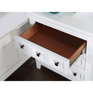 Sunvega Transitional Style Solid Wood Nightstand with Round Knobs and 3 Drawers