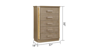 Sunvega Gold and Copper Chest with LED Light Accent and Five Spacious Drawers