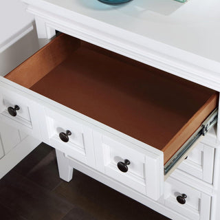Sunvega Transitional Style Solid Wood Nightstand with Round Knobs and 3 Drawers