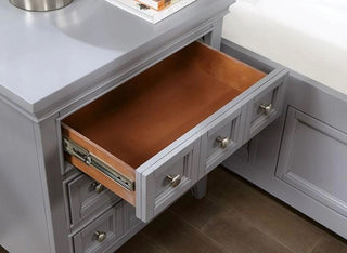 Sunvega Transitional Style Solid Wood Nightstand with Round Knobs and 3 Drawers