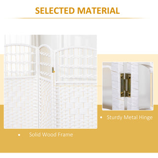 Sunvega Hand-Woven Paper Rope and Bamboo Wood Frame 3-Panel Room Divider Partition