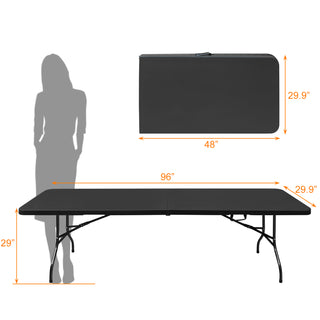 Sunvega 6ft Portable Folding Plastic Table with Waterproof Tabletop and Carry Handle