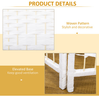 Sunvega Hand-Woven Paper Rope and Bamboo Wood Frame 3-Panel Room Divider Partition