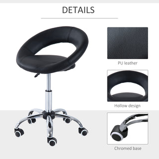 Sunvega Adjustable Height Rolling Salon Stool with Breathable Open Back and 5 Caster Wheels