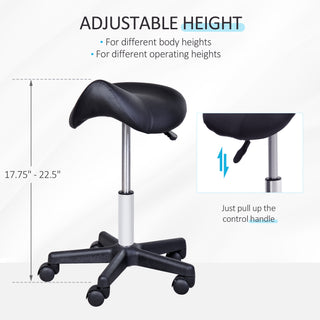Sunvega Adjustable Height Rolling Saddle Stool with Wheels for Salon and Office