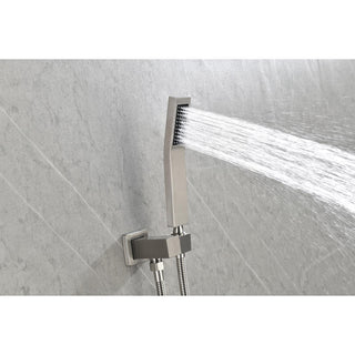 Sunvega Ceiling Mounted Rainfall Shower System Combo with Handheld and Self-Cleaning Nozzle