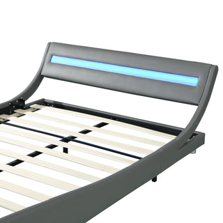 Sunvega Modern Upholstered King Size Platform Bed Frame with Button Tufted Headboard