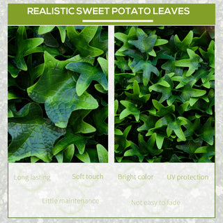 Sunvega Artificial Grass Wall Backdrop Panels with Sweet Potato Leaves for Privacy Coverage