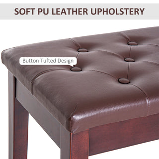Sunvega Traditional Country Style Faux Leather Tufted Piano Bench for Two
