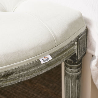 Sunvega French Inspired Semi-Circle Upholstered Bench with Tufted Design for Bedroom