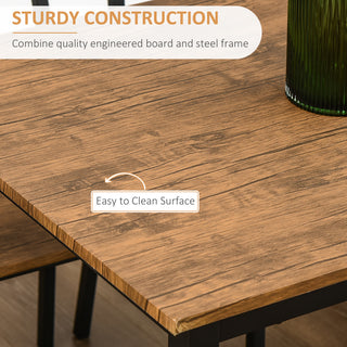 Sunvega 5-Piece Industrial Dining Table Set with 4 Chairs for Small Space