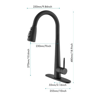Sunvega Single Handle Stainless Steel Kitchen Sink Faucet with Pull Down Sprayer