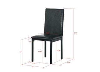Sunvega 4-Piece Metal Frame Dining Chairs with Dark Brown Faux Leather Upholstery