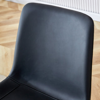 Sunvega Light Gray Artificial Leather Dining Chair with Curved Widened Cushion Design