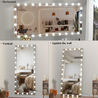 Sunvega Hollywood Full Length Floor Mirror with 3 Color Modes for Dressing Room
