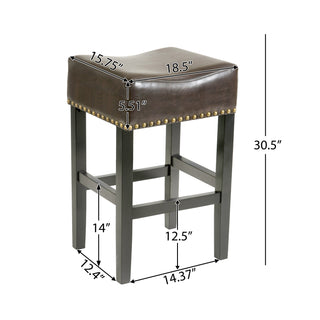 Sunvega Set of 2 Beige Backless Fabric Counter Height Barstools with Padded Seats