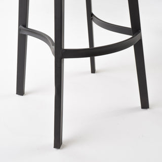 Sunvega Antique Styled Swivel Barstools with Pinewood Seat and Iron Frame