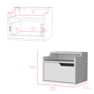 Sunvega Floating Nightstand with Dual-Tier Surface and Spacious Drawer for Bedroom