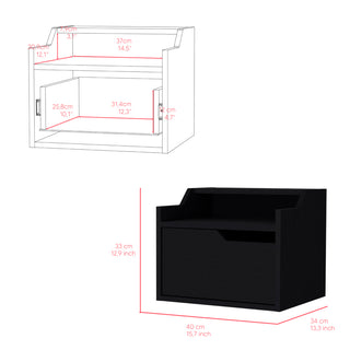 Sunvega Floating Nightstand with Dual-Tier Surface and Spacious Drawer for Bedroom