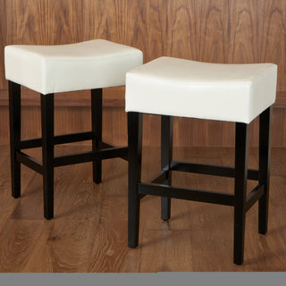 Sunvega Soft Bonded Leather Backless Counter Stools Set of 2 for Kitchen and Living Room