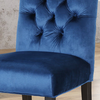 Sunvega Tufted Upholstered Dining Chairs with Crown Shaped Back Set of 2