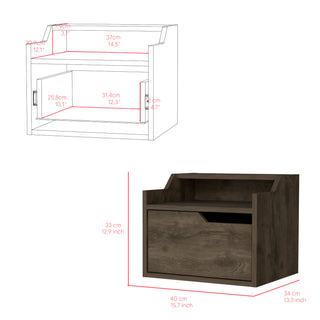 Sunvega Floating Nightstand with Spacious Drawer and Dual-Tier Surface for Bedroom
