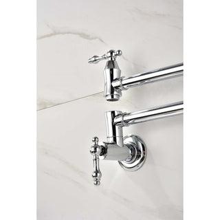 Sunvega Wall Mount Folding Kitchen Pot Filler Faucet with Free-Swivel Arm