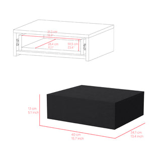 Sunvega Wall Mounted Nightstand with Spacious Surface and Generous Drawer
