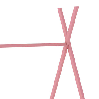Sunvega Pink Twin Size House Platform Bed with Sturdy Triangle Structure