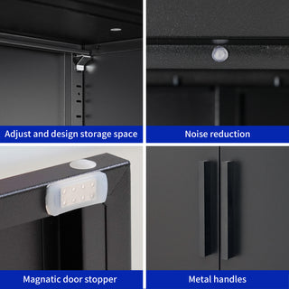 Sunvega High Strength Steel Storage Cabinet with Adjustable Shelves and Doors