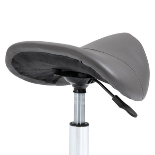 Sunvega Ergonomic Adjustable Height Rolling Saddle Stool with PU Leather Seat
