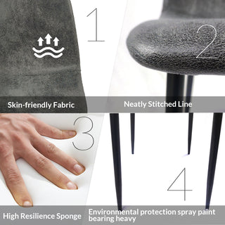 Sunvega Modern Velvet Upholstered Dining Chairs Set of 4 with Black Metal Legs