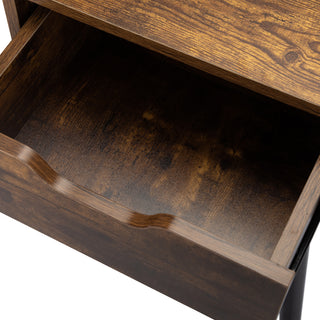 Sunvega Mid Century Wood End Table with Storage Drawer for Bedroom Living Room