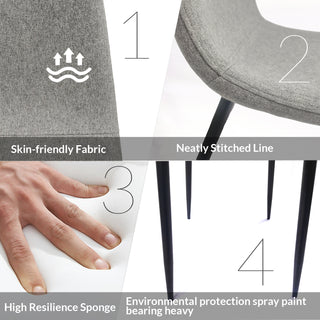 Sunvega Modern Velvet Upholstered Dining Chairs Set of 4 with Black Metal Legs